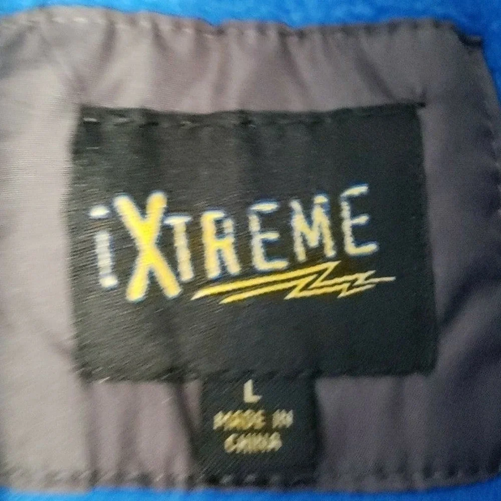 Xtreme Boys Puffer Hooded‎ Jacket Size Large black & Blue